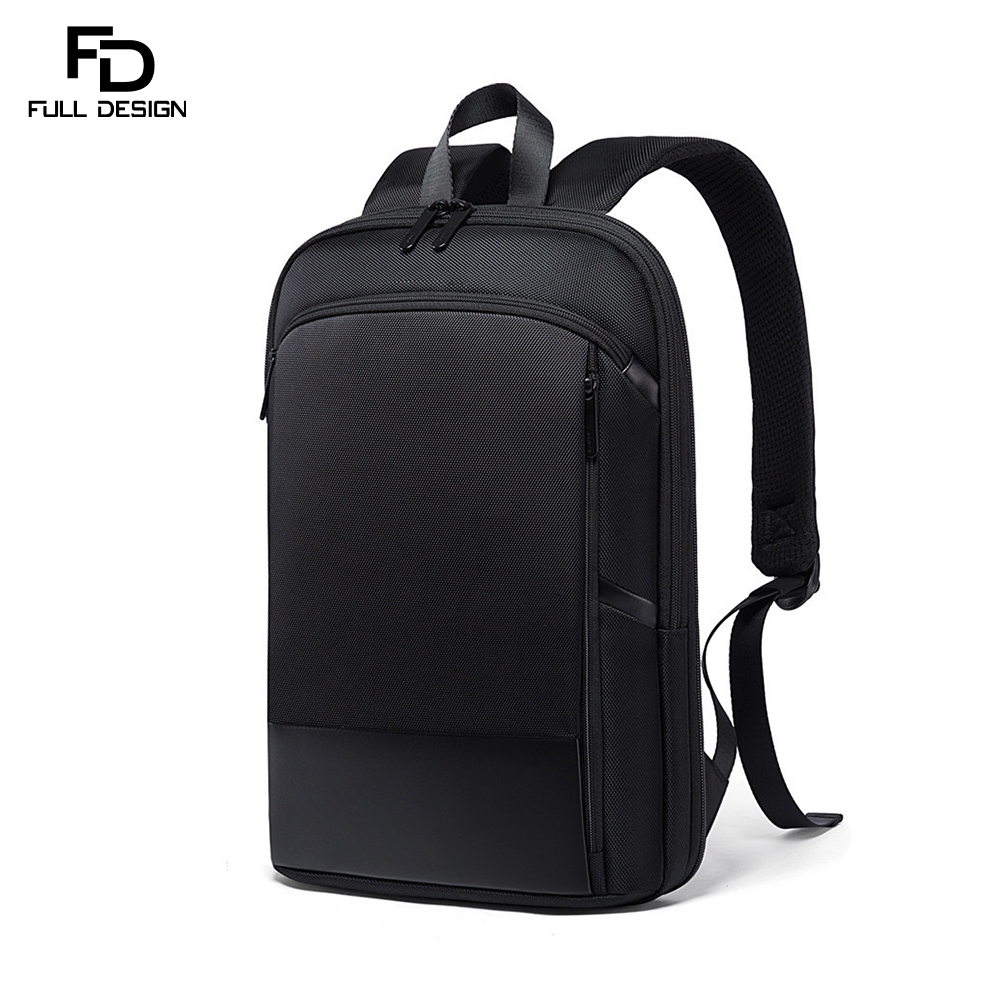 FULL DESIGN Slim Backpack Men Business Waterproof 15.6 17.3 inch Laptop Bag Back Pack Light Travel Backpack