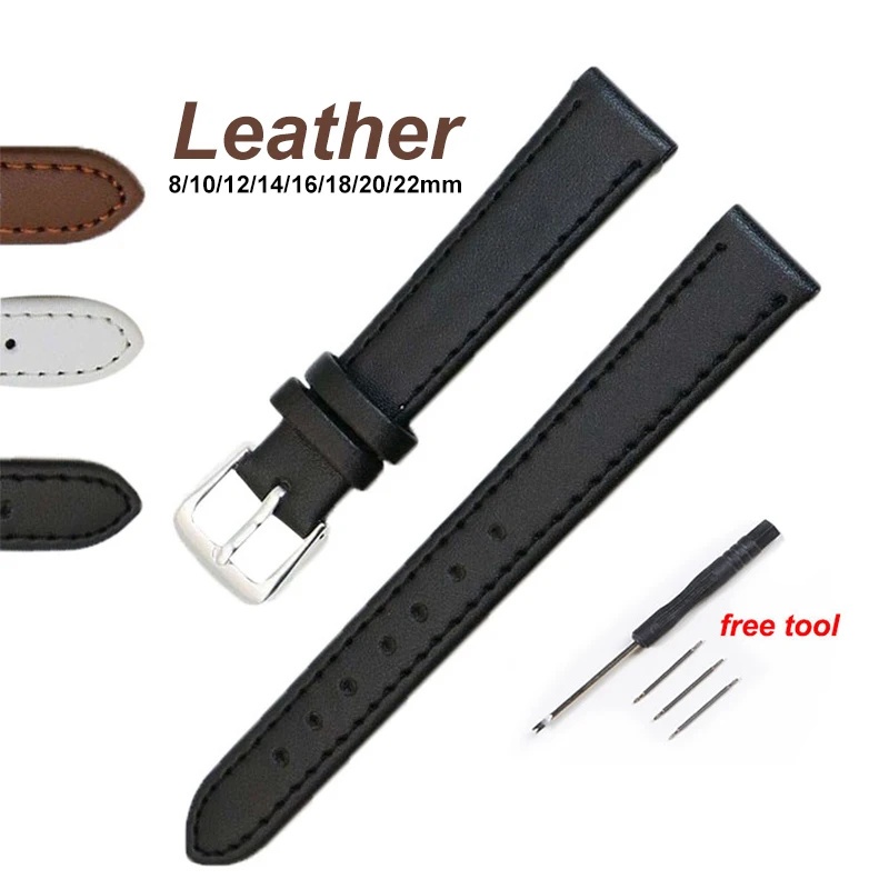 PU Leather Watchband Thin Style Soft Watch Strap 8mm 10mm 12mm 14mm 16mm 18mm 20mm 22mm Women Men Band Low Price Wrist Band Shopee Singapore