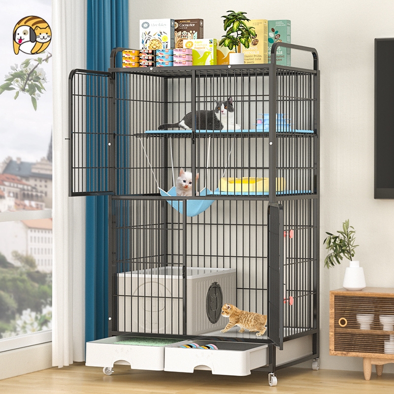 3 Tier Cat Cage Condo House Villa Cat cage with wheels Large Free Space ...