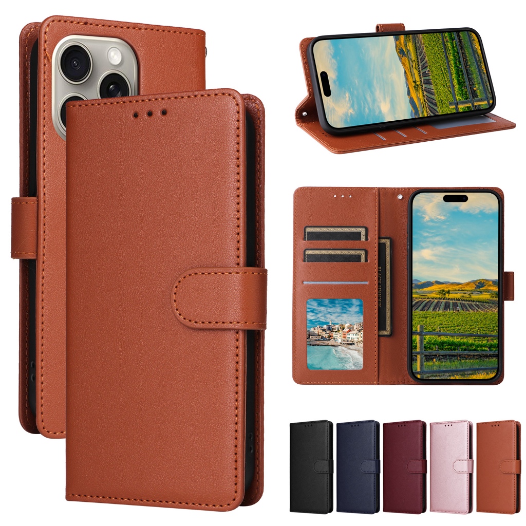 JGY Wallet Case For IPhone 14 Pro PU Leather Zipper Pocket Detachable