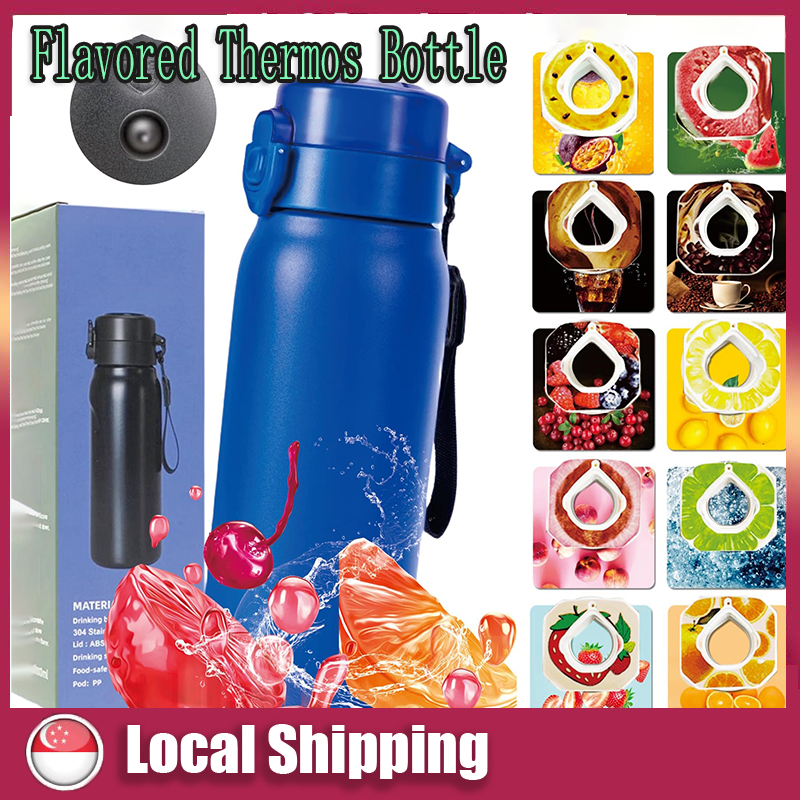 【SG Seller】650ML 304 Stainless Steel Thermos Flavoured Water Bottle With Straw 0 Sugar 0 Calorie