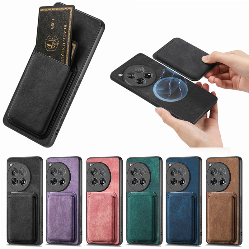 Magnetic Retro PU Leather Back Phone Case For OnePlus 12 1+13 15 1+ACE5 ...