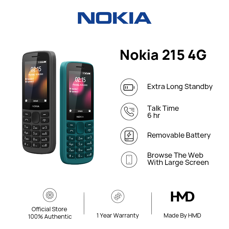 Nokia 215 4G/215 4G (2024) Basic Phone Extra Long Standby Dual Sim