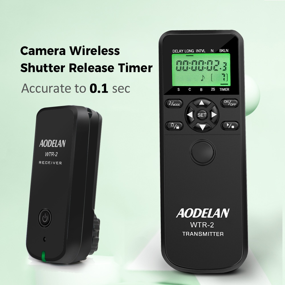 AODELAN WTR-2 Wireless Timer Remote Control Shutter Release Cable For ...