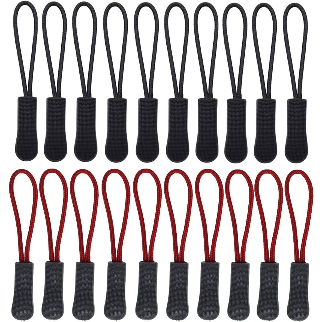 20 pcs Zip Pull Zip Tags Cord Pulls Zipper Extension for Backpack Red ...