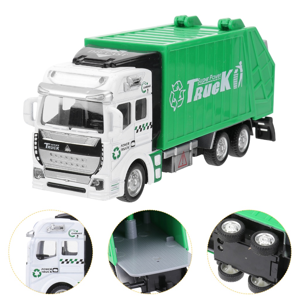 Garbage Truck Toy Friction Powered Pull-back Alloy Car Cool Trash Truck  Game for Toddlers Kids | Shopee Singapore