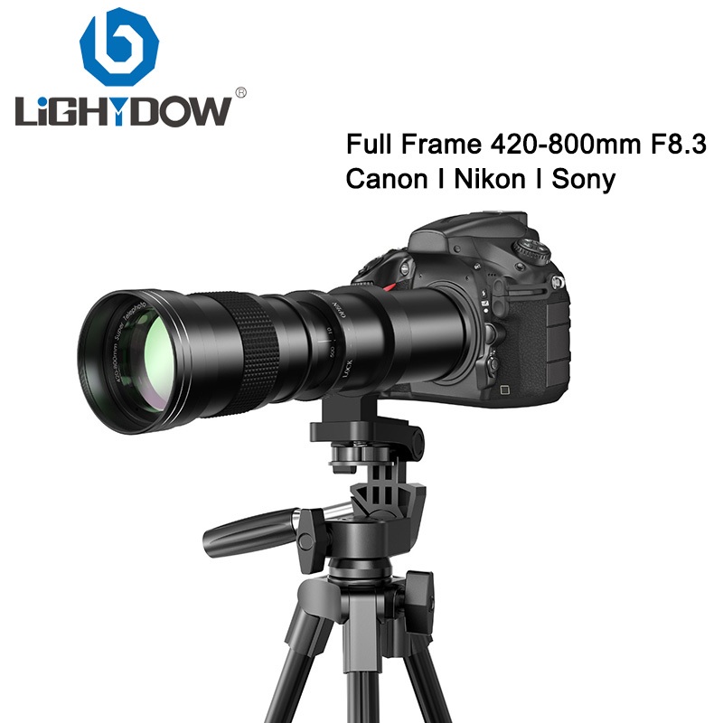 Lightdow Telephoto Lens 420-800mm Black Manual Zoom Super