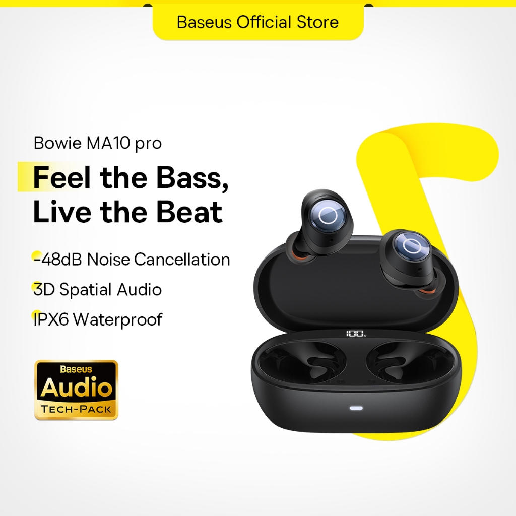 Baseus Bowie MA10 Pro ANC Wireless Earphone Bluetooth 5.3 48dB Noise ...