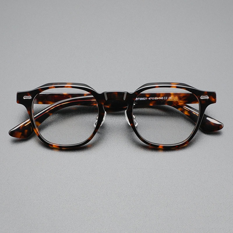 2024 Retro Acetate Thick Frame Eyeglasses Unisex Artistic Spectacle ...
