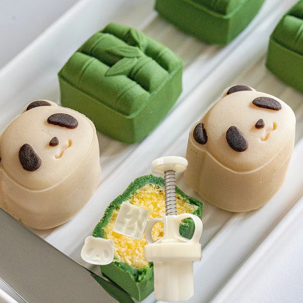 20g 30g Novel Mooncake Moulds Chinese Style Mini Panda Bamboo