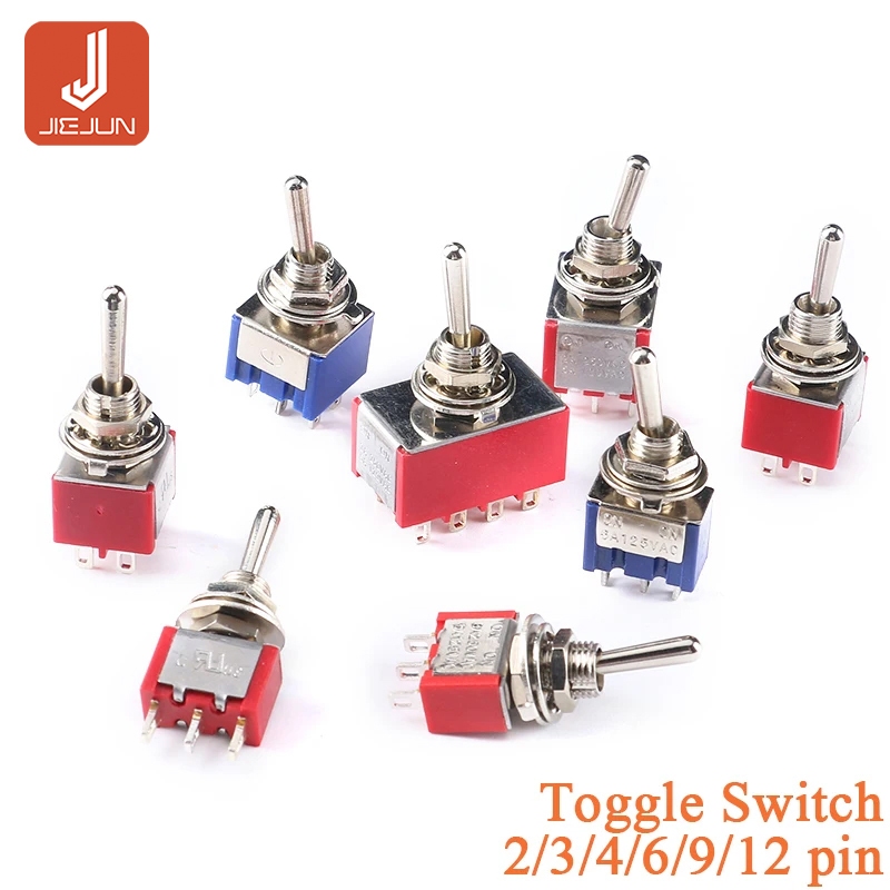 10pcs MTS-102 103 MTS-202 203 Toggle Switch 250VAC2A 125VAC6A ON-OFF-ON ...