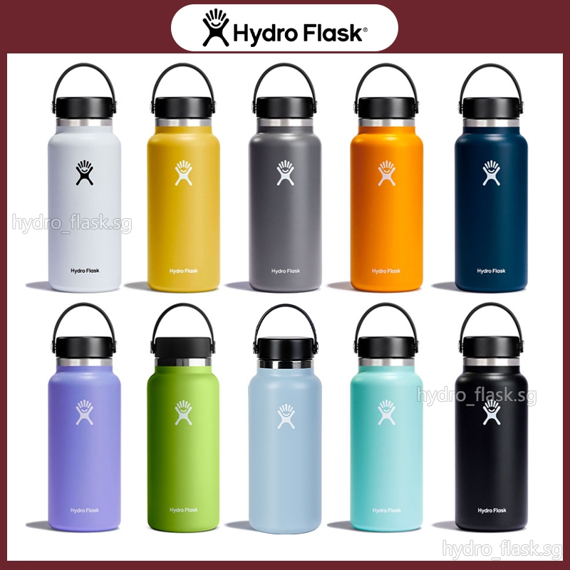 32oz Hydroflask Water Bottlee Thermos Flask - Black Fog Blue Hydro ...