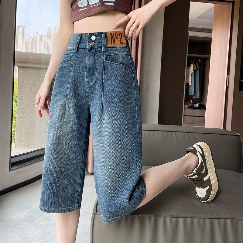 Summer Women Denim Shorts Wide Leg Baggy Short Pants Fashion