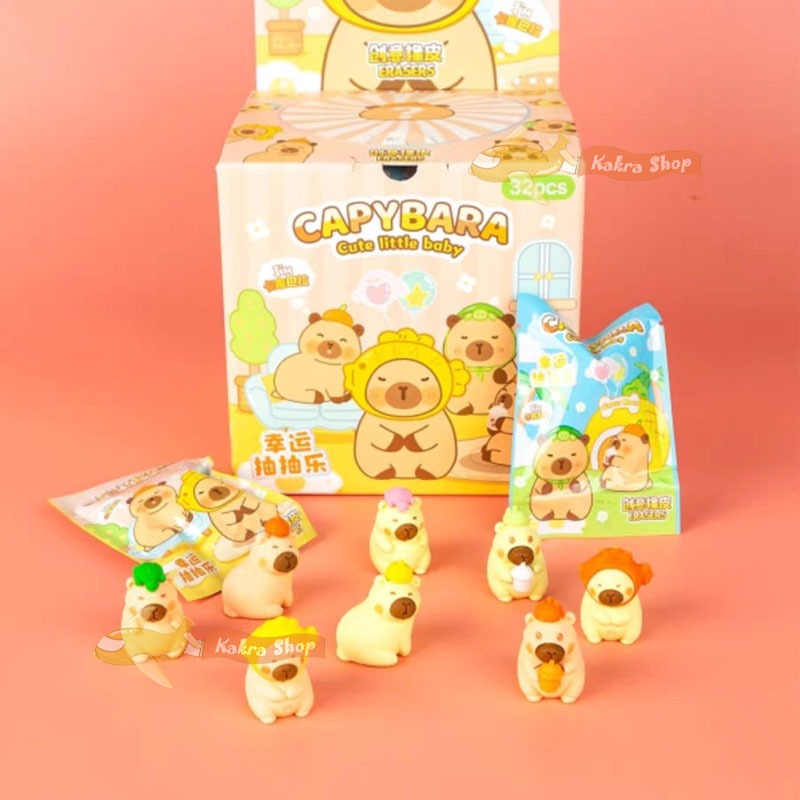 Capybara Eraser Blind Bag Cute 3D Removable Rubber Surprise Blind Box ...