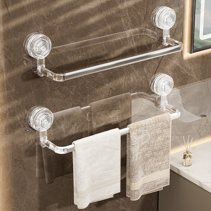 Suction Cup Towel Rack Light Luxury Simple No Drilling Towel Holder ...