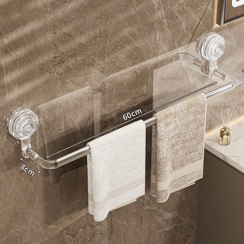 Suction Cup Towel Bar For Bathroom Towel Rack Shower Hanger Rod With Stickers Adjustable Long Towel Holder For Glass Shower Door Wall Bath Kitchen Shopee Singapore