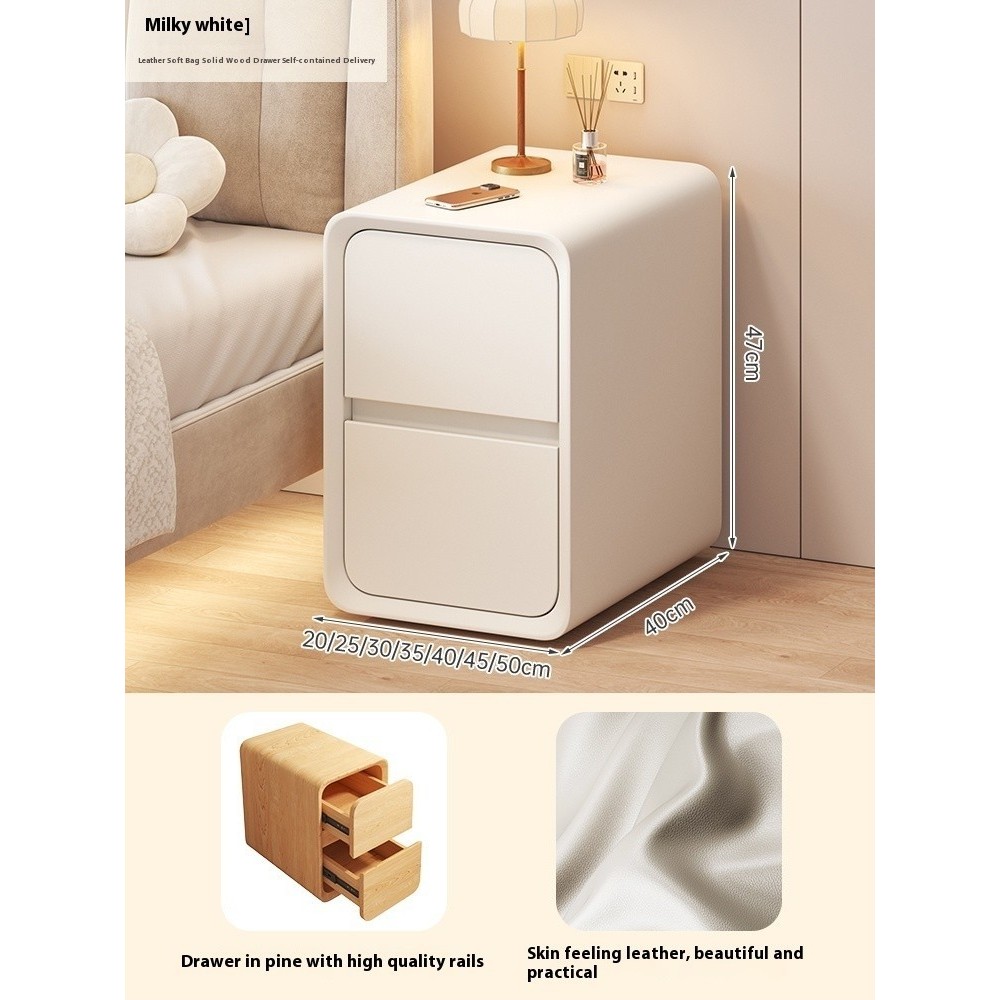 Drawer Cabinet Modern Minimalist Bedside Table Cream Storage Cabinet ...