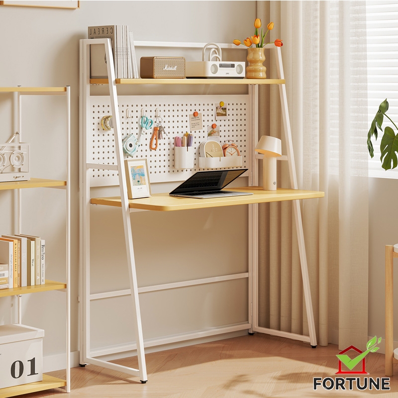 Computer Desk Desk And BookShelf in One Foldable Table Cave Plate Shelf ...