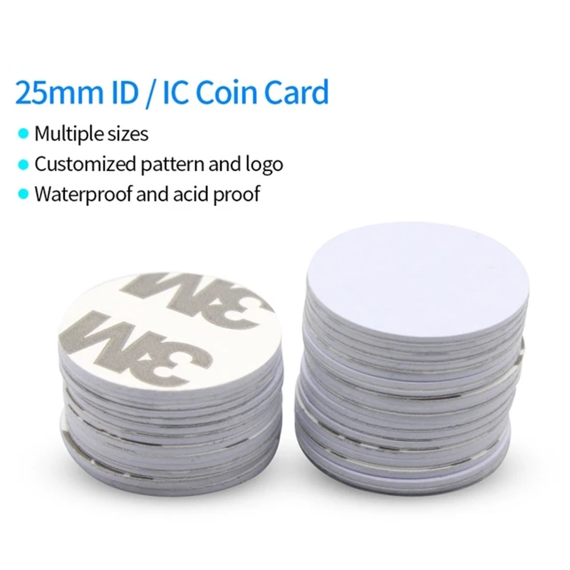 10pcs Read Only 125KHz/13.56MHz RFID Coin Card 4100/M1 Tag Adhesive ...