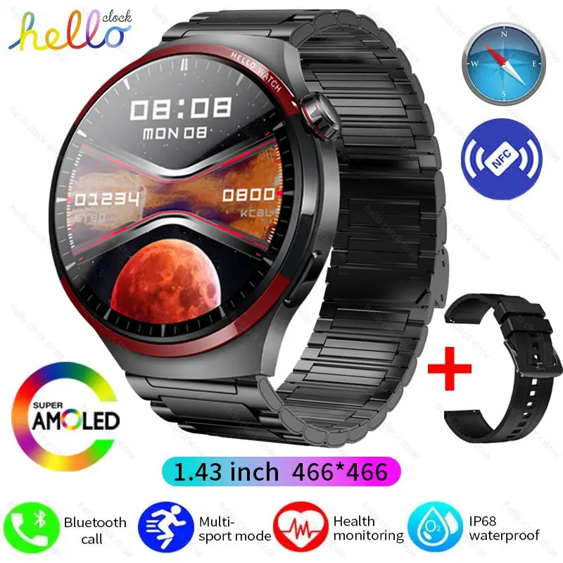 For Huawei Watch 4 Pro Smartwatch 2024 New Hello Clock AMOLED 2GB ROM NFC Compass Bluetooth Call Smart Watch Men Women For IOS