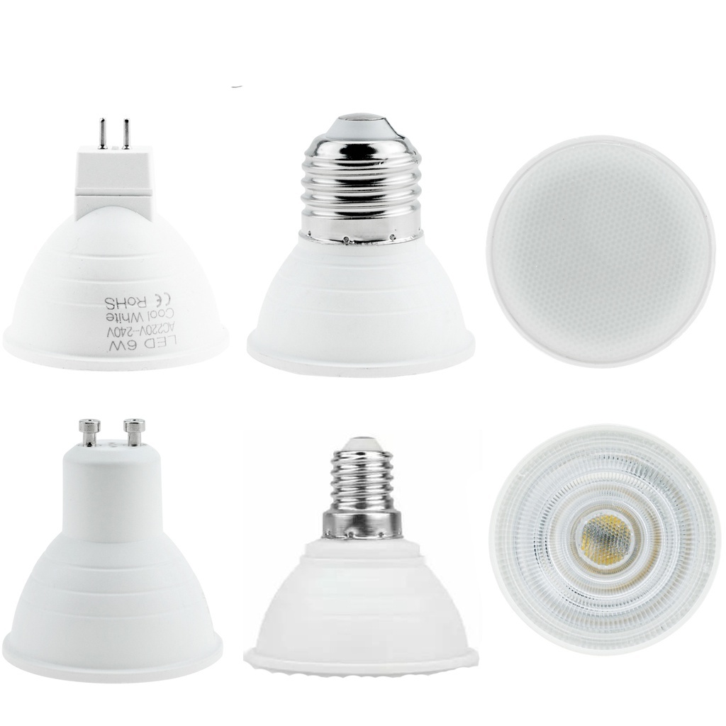 LED Bulb E27 E14 MR16 GU10 6W Lamp Spotlight Condenser Diffusion Spot ...