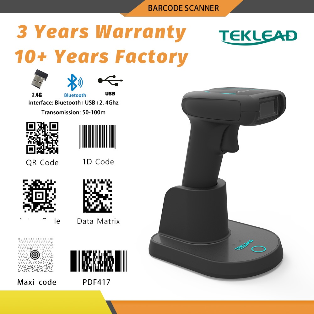 Wireless 2D Barcode Scanner Bluetooth 2.4G Wireless USB Interface ...