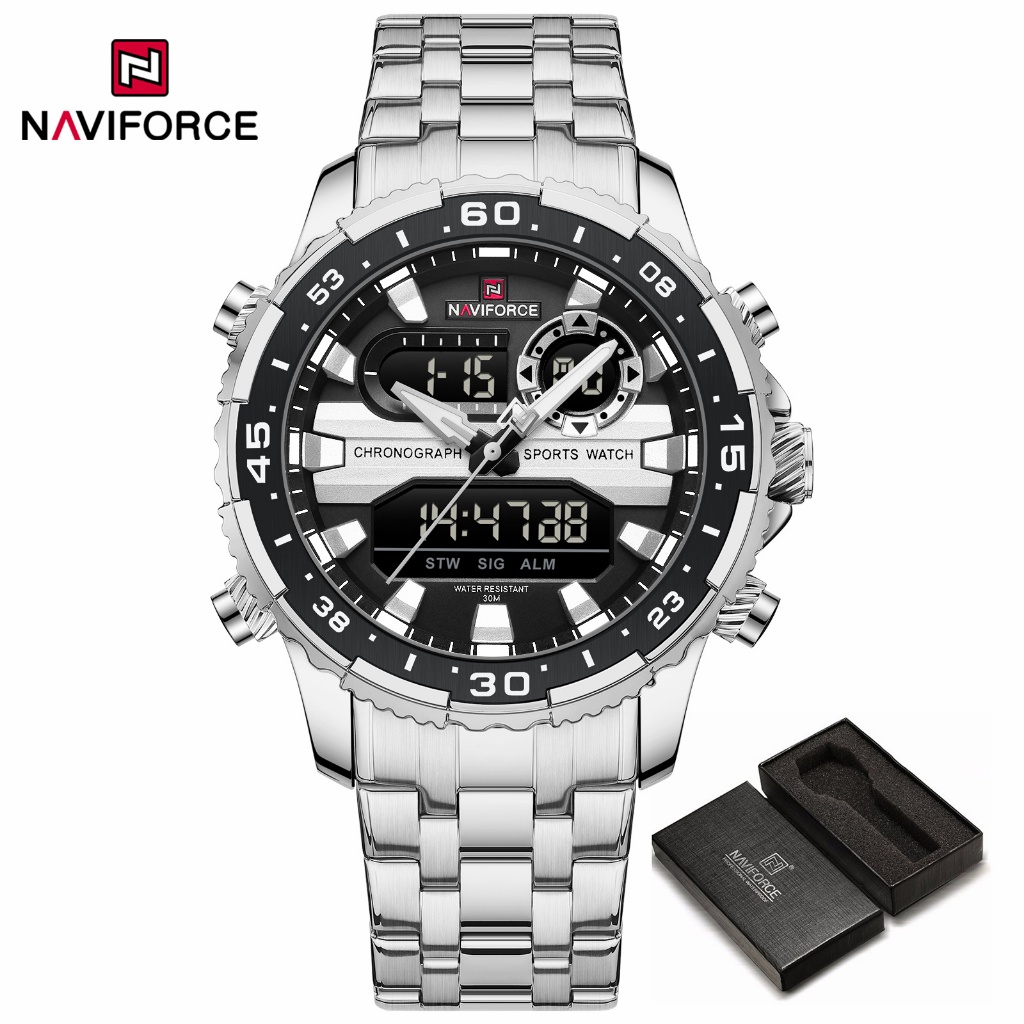 NAVIFORCE Luxury Brand Waterproof Digital Military Quartz Wristwatch ...
