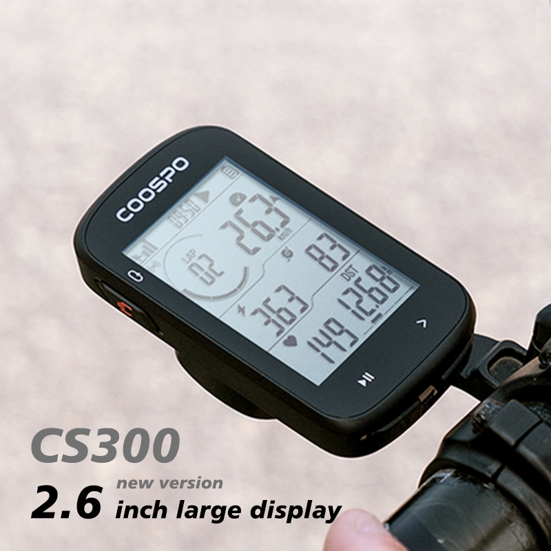 NEW Version 2.6 inch Large Display Coospo CS300 Bike GPS Computer Cycle Wireless Speedometer Bicycle Digital Stopwatch Cycling Odometer Cycling Auto