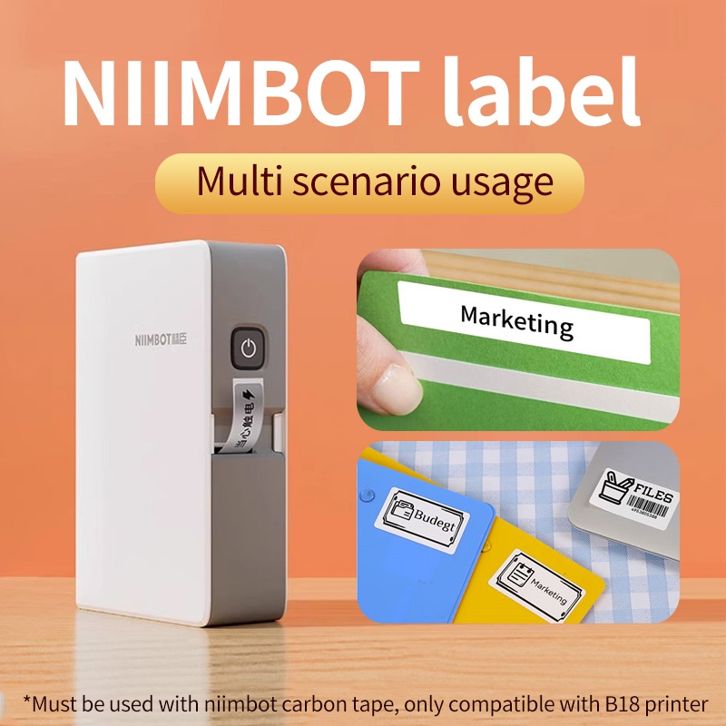 NIIMBOT B18 Label Maker with Tape, Portable Bluetooth Label Printer ...