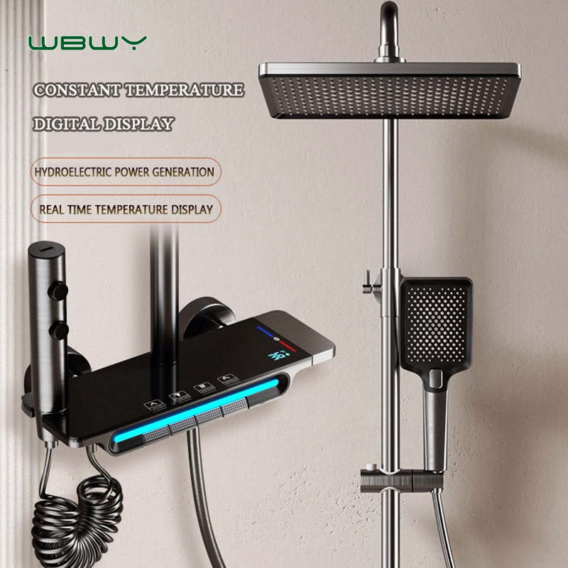 Piano Key Shower Shower Set All Copper Thermostatic Digital Display ...