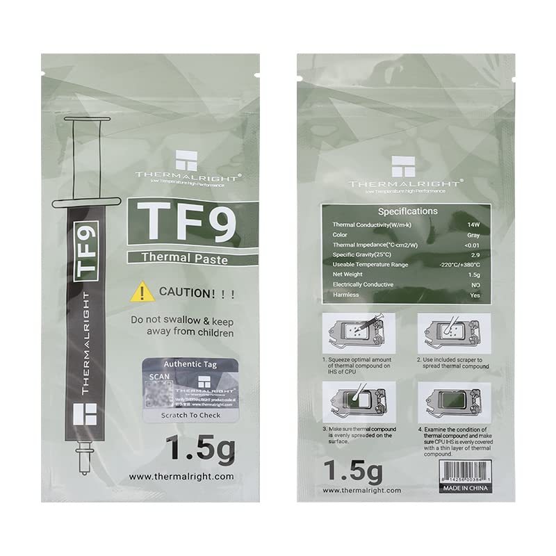 Thermalright TF9 1.5g/2.9g Thermal Paste Heat Sink Compound 14W/m.k ...
