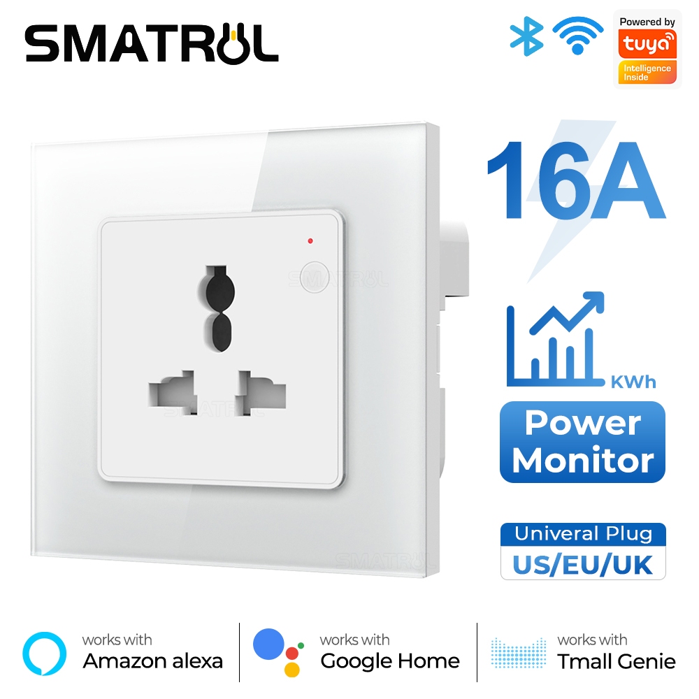 SMATRUL wifi Smart plug socket Universal US EU UK Plug Power Monitor ...