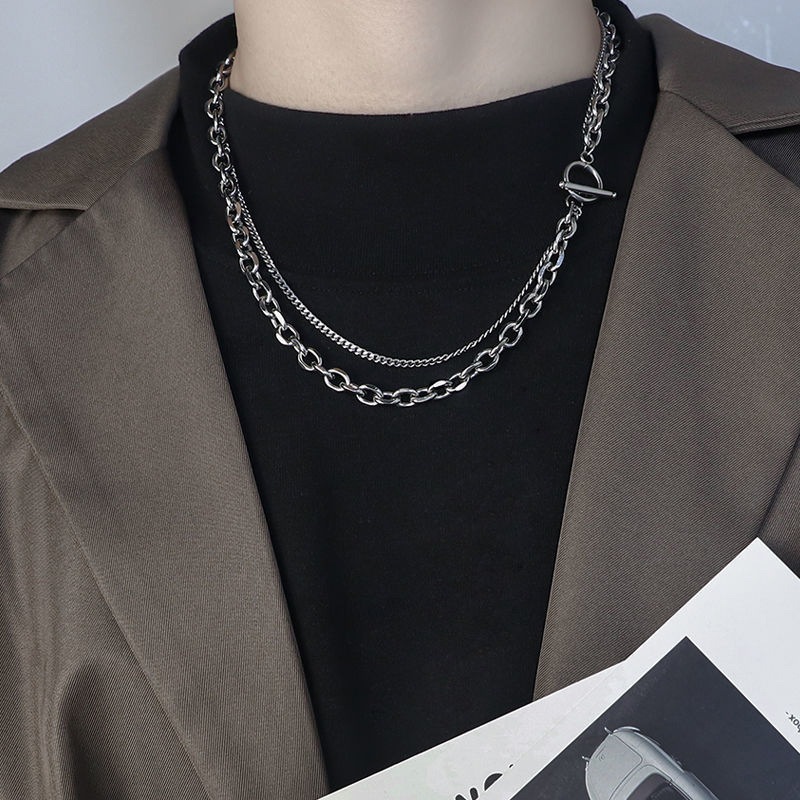 HipHop Titanium Steel Figaro Cuba Chain – Unisex Necklace in Silver Finish main image 1