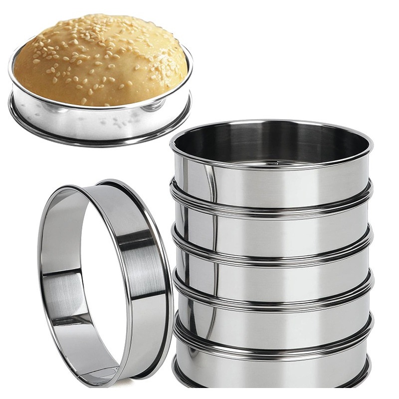 304 stainless steel muffin tart ring food round mold baking ring double ...
