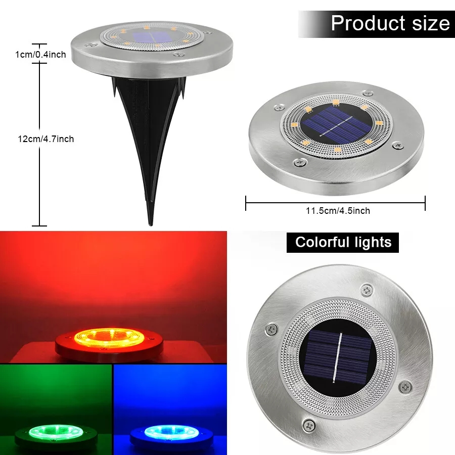 5 Pcs LED Solar Power Buried lights Outdoor Garden Solar Underground ...