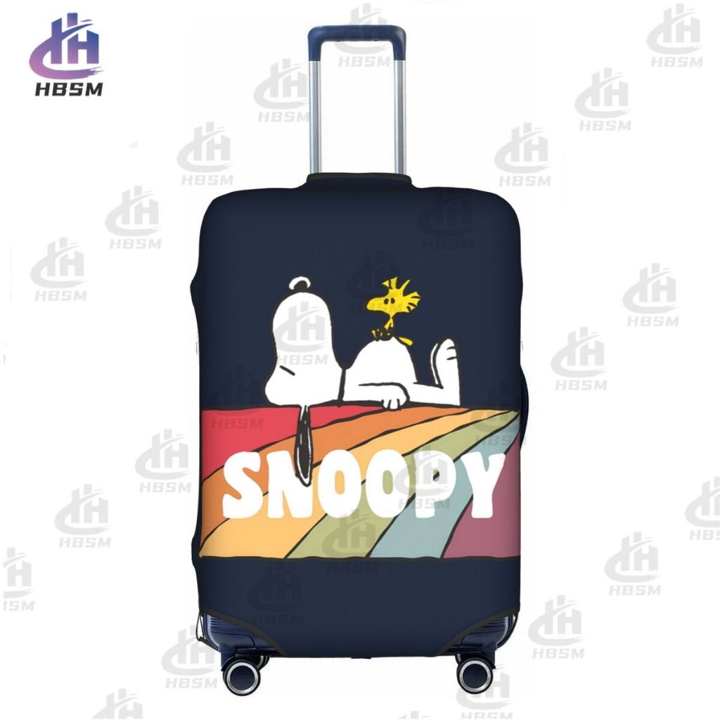 Snoopy Travel Luggage Cover Funny Cartoon Suitcase Protector Fits