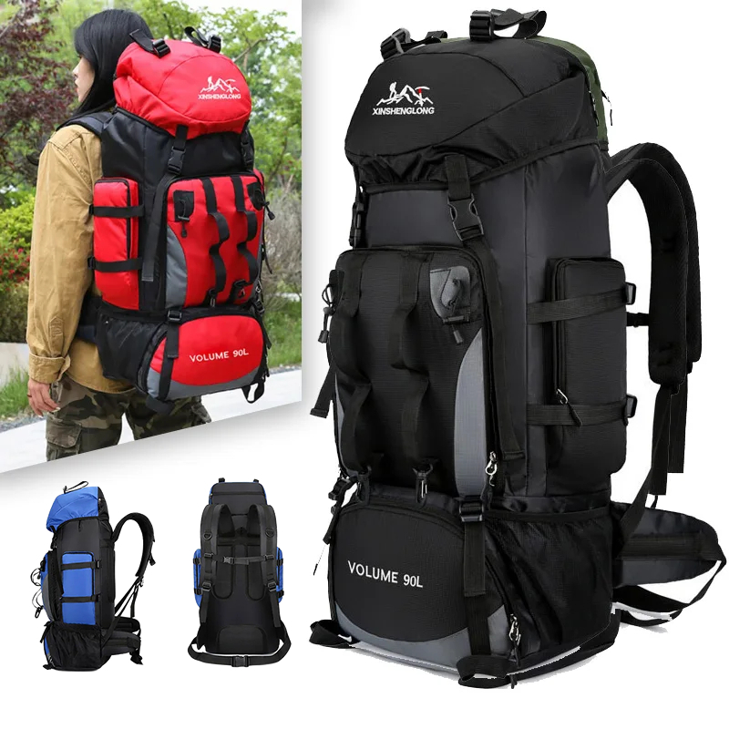 90L Extra Large Travel Bag Waterproof Hiking Backpack Trekking