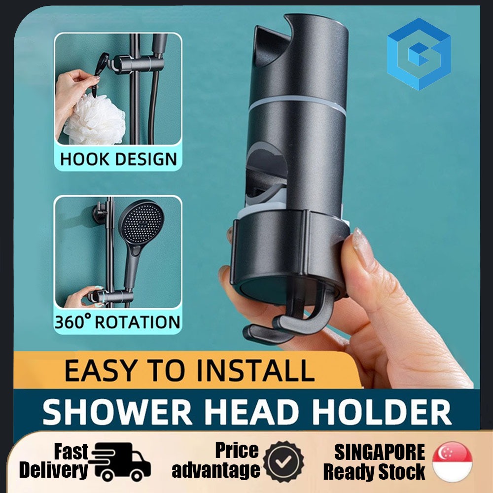 🔥🇸🇬 Ready Stock Shower head holder no drill slide sleeve Adjustable removable lifting rod shower