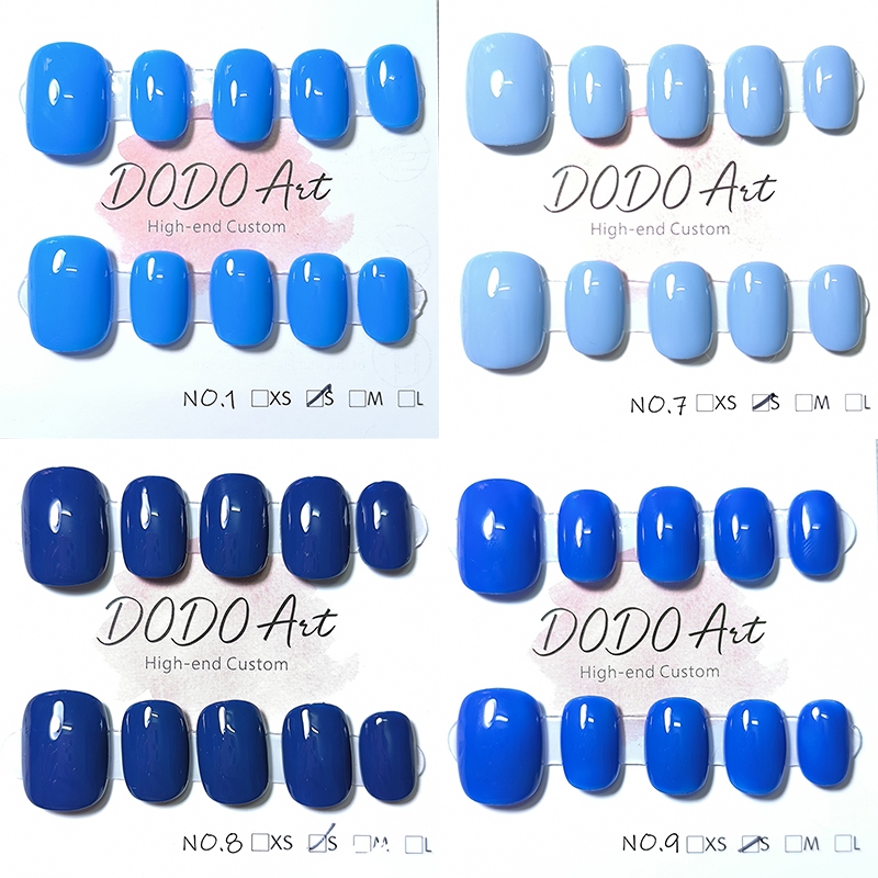 DODO.Handmade Press on Nails dreamy romance Blue Faculty 9 colors ...
