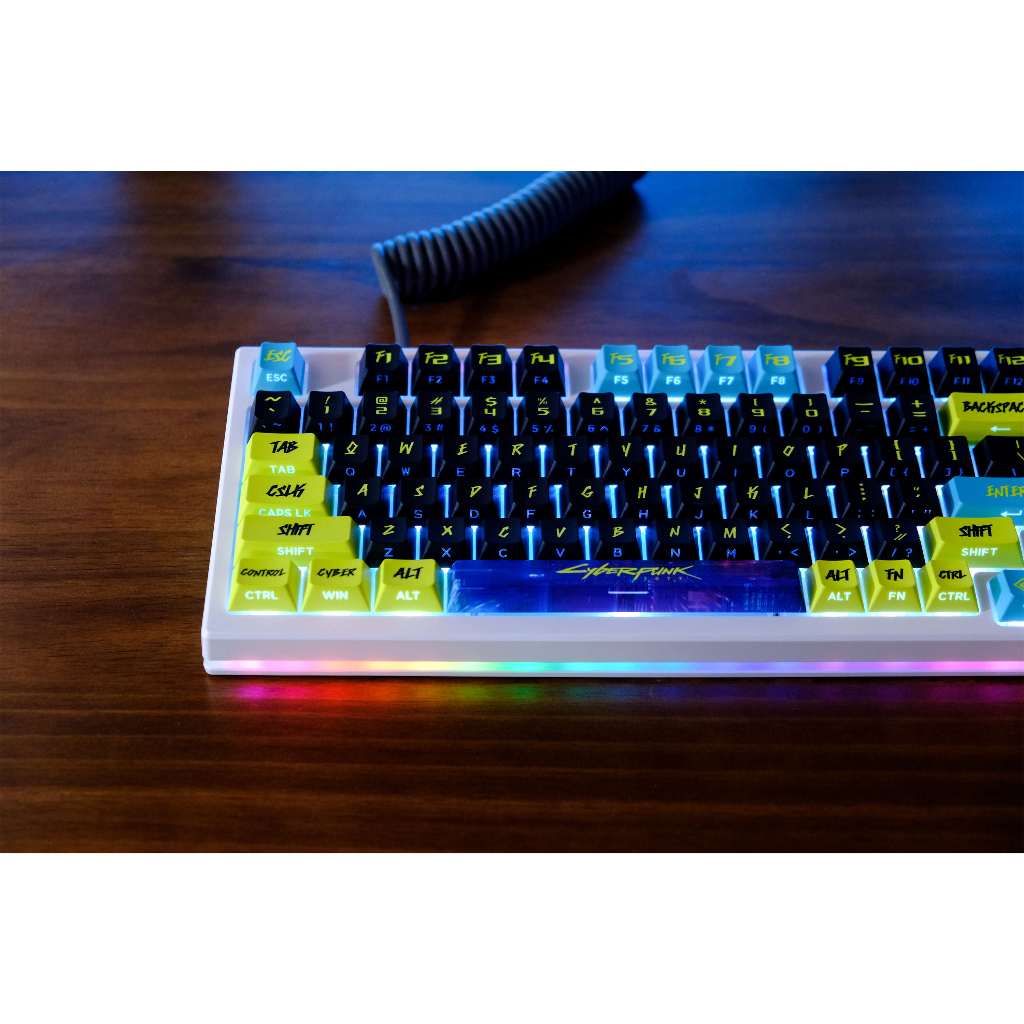 Cyberpunk Side light transmission Keycap 131 Keys PBT Material Cherry ...