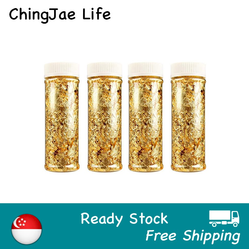 1PCS Edible Grade Genuine Gold Leaf Sheet Schabin Flakes 2g 24K Gold ...