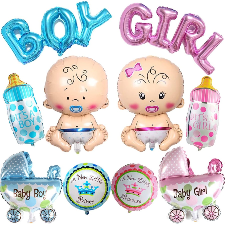 Baby Girl Foil Balloons Banner - 16 Inch Letters, Aluminum Foil, Includes Ribbon & Straw, For Gender Reveal & Baby Shower