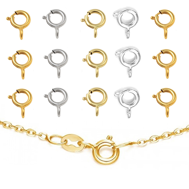 10Pcs Circle Spring Buttonr Clasps Hooks End Connectors for DIY Necklace Clasps Jewelry Making Accessories Shopee Singapore