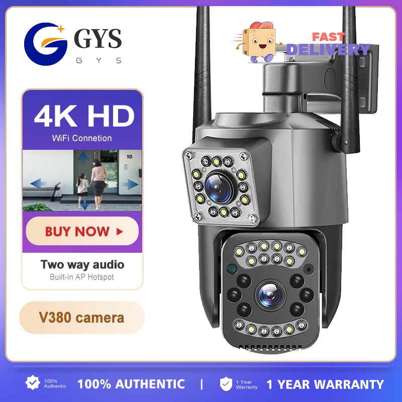 【SG Stock】V380 Pro Dual Lens CCTV Camera 4G Sim Card Outdoor Wireless ...