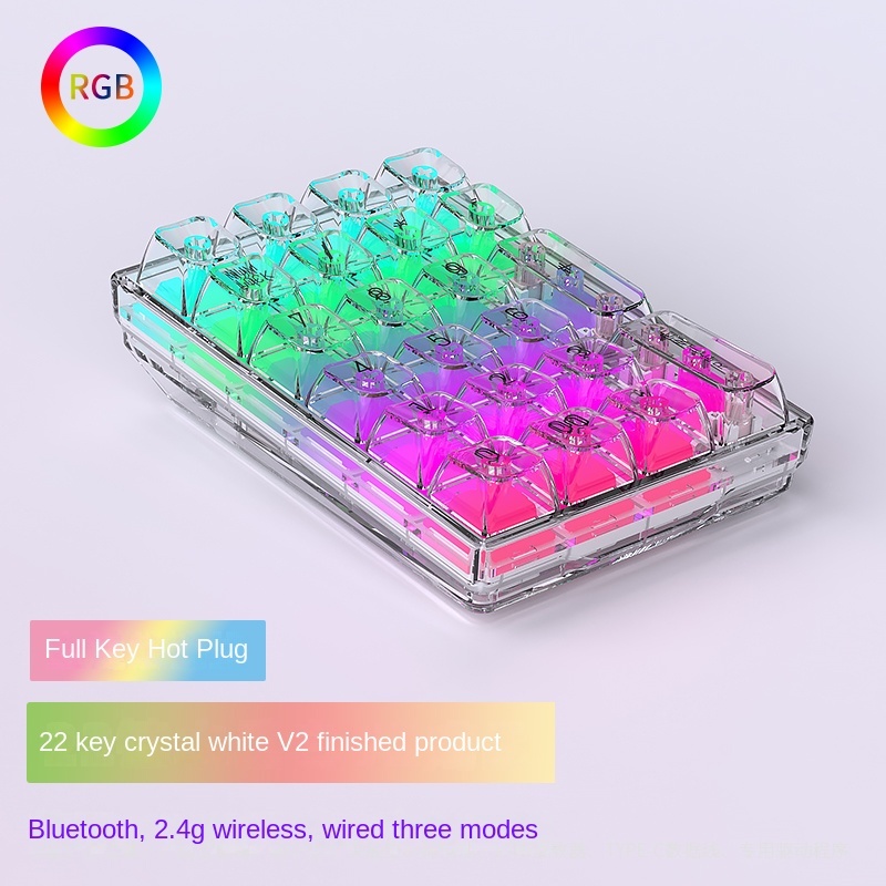 MDK22 RGB Programmable Mini Mechanical Numeric Keypad Keyboard Wireless ...