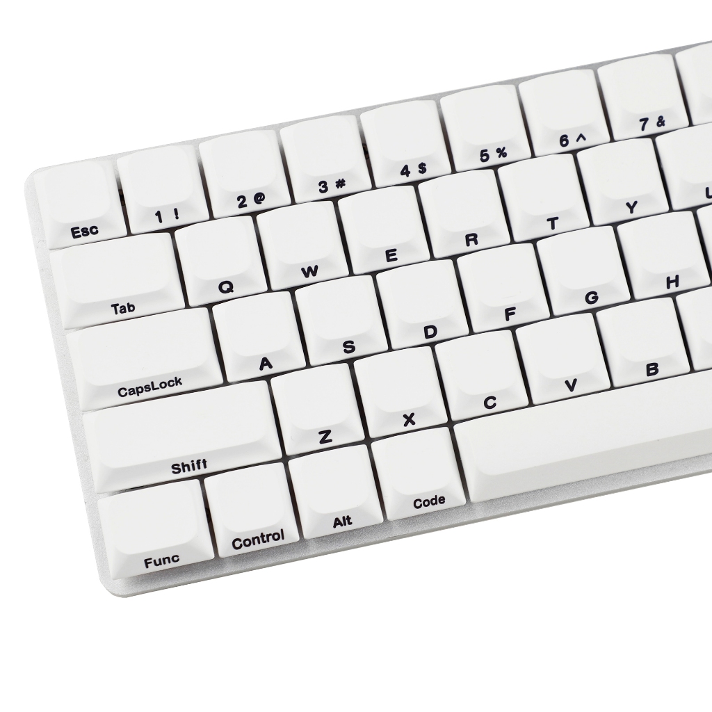 YMDK Slim Low profile MX PBT Keycap Black White Side Print Dye Sub for ...