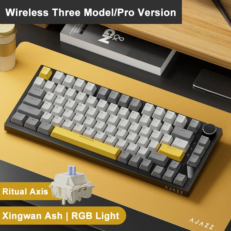 【Local Delivery】Ajazz Ak820 Pro Multiple color selection RGB Tri-Mode ...