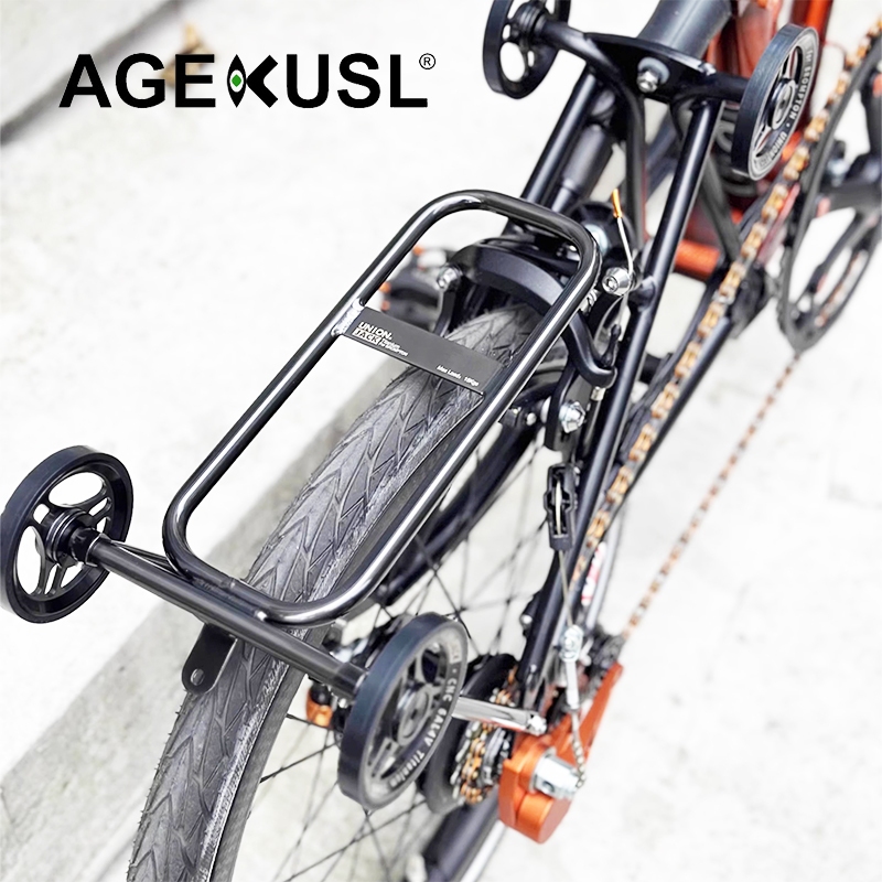 AGEKUSL Bicycle Rear Rack Titanium EZwheel Cargo Rack For Brompton A C ...