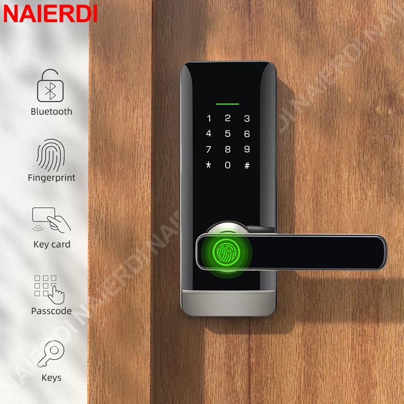 NAIERDI Smart Door Lock,WiFi Tuya Fingerprint Digital Door Locks with ...