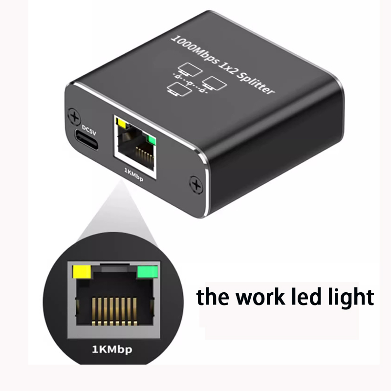 1000Mbps 1 In 2 Out Ethernet Adapter RJ45 Splitter Lan Connector Cat 6 ...
